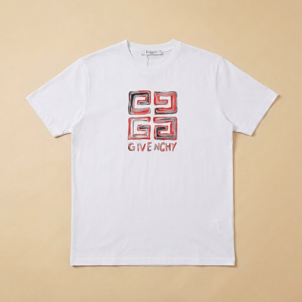 T-shirt usata bianca con logo 4G rosso e nero