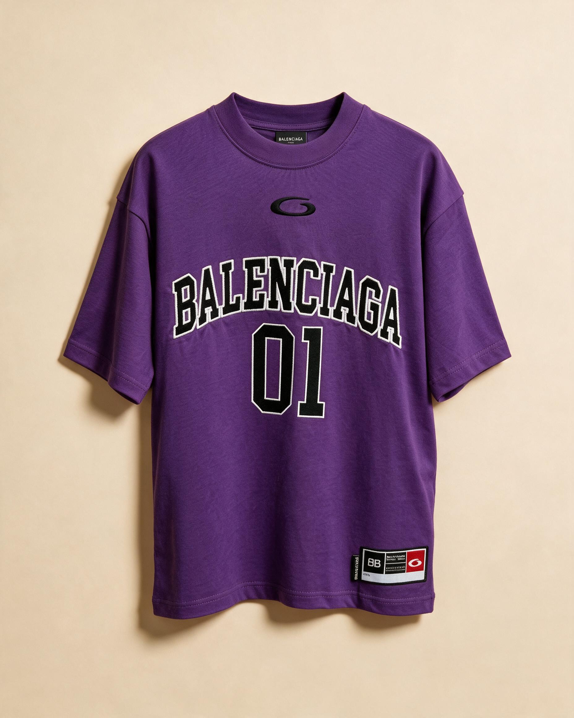 T-shirt usata viola stile jersey basket con numero 01
