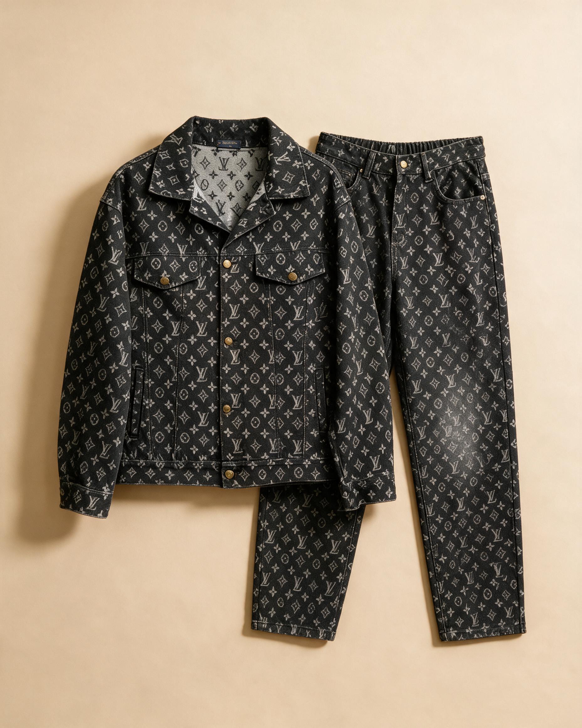 Completo giacca e pantalone usato con stampa monogramma