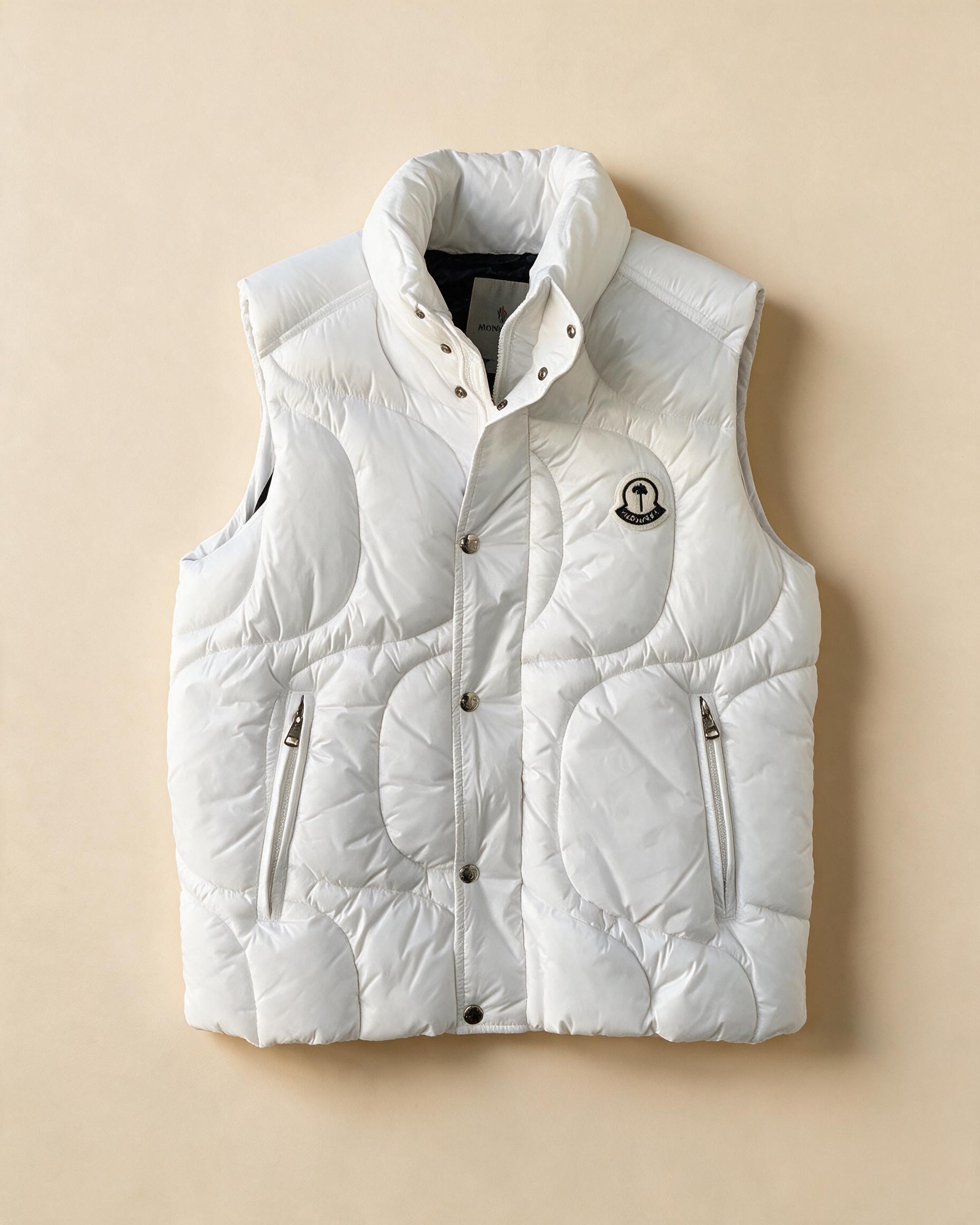 Gilet usato imbottito bianco con collo alto